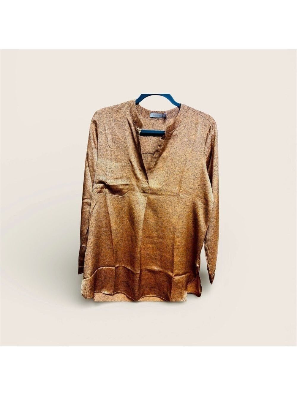 Bishop + Young Spotted Tan/Camel colored Blouse